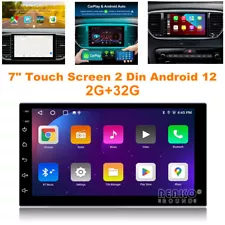 7" Touch Screen 2 Din 32G Android 12 Car Carplay Stereo Radio Bluetooth GPS Navi