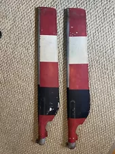 Vintage Helicopter Tail Rotor Blades, Metal, No -Flight, Red White & Blue