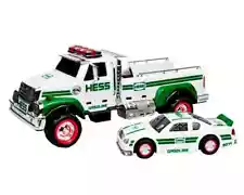 HESS 2011 Collectible Flatbed Truck with Race Car, Lights and Sound, NIB