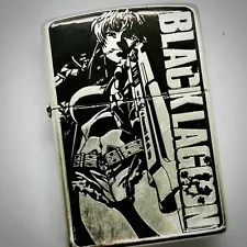 Zippo Black Lagoon Revy Bullet Marks Oil Lighter Etching Silver Brass Japan