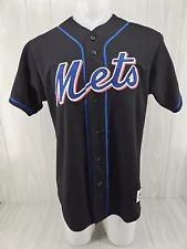 New York Mets Majestic MLB Men's Black Blank Back Stitched Baseball Jersey Large