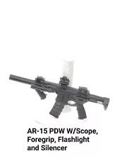 3d Printed AR-15 PDW #3 for SHOCKWAVE 1:12 6" GI Joe Classified/Marvel Legends