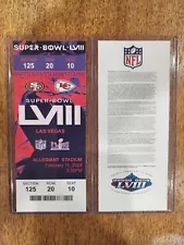 Commemorative Replica 2024 Super Bowl LVIII Ticket Chiefs 49ers