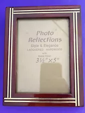 Photo Refections Laqued Hardwood w/Brass Inlays frame for 3.5x5”photo SALE!