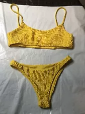 Women’s 2 Piece Swim Suit Yellow Size Medium