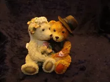 BRIDE AND GROOM BEARS ~ 3”x2.75”~ Very Good Condition ~