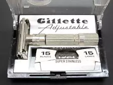 Gillette Adjustable Fatboy Safety Razor in Case (1960) F1