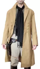 Mens Khaki Cotton Eastwood Frock Duster Coat