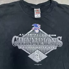 Vintage Chicago White Sox Shirt Mens Large Black Champions MLB Baseball 2000 Y2K