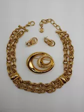 Givenchy Necklace Brooch Unsigned Earrings Vintage Jewelry Lot