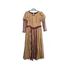 Womens Prairie Civil War Reenactment Dress OOAK Handmade Costume Pioneer *FLAW*