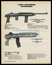 1985 IVER JOHNSON Plainfield M-1 Carbine PP-30 Super Enforcer Pistol PRINT AD