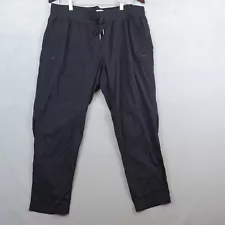 LL Bean Jogger Pant Crop Womens Size Large Black Drawstring Stretch Pockets