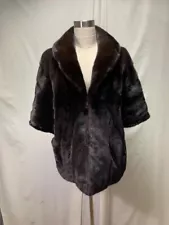 FREE SHIPPING ALWAYS POPULAR 100% REAL USA MINK LADY FUR STOLE IN MAHOGANY COLOR