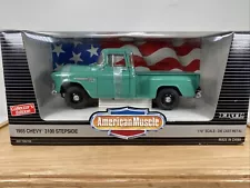 1/18 Ertl American Muscle 1955 Chevrolet 3100 Stepside Pickup Truck# 7339 READ !