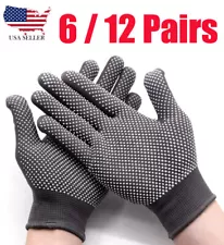 Work Gloves (6-12 Pairs) Palm Coated Dotted Multi Safety Working Gloves Men USA