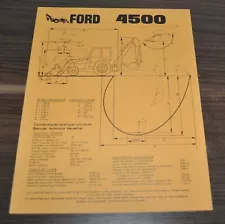 Ford 4500 Excavator Loader Backhoe Brochure Prospekt