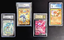 Pokemon Full Art - Gold - Vintage Graded Slab Lot (4) CGC/AGS Set NO RESERVE!