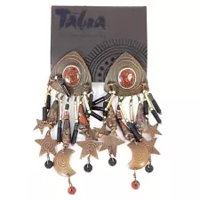 CELESTIAL COPPER TABRA EARRINGS WITH DINOSAUR BONE