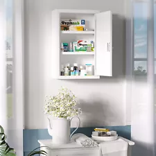 Medicine Cabinet with Lock, Storage Shelves, Locking Medical Cabinet