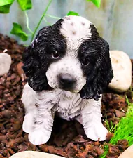 Ebros Lifelike Pet Pal English Cocker Spaniel Dog Puppy Sitting Figurine 5.75"H