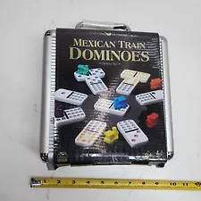 Mexican Train Domino Set With Aluminum Carry Case, for Families and Kids