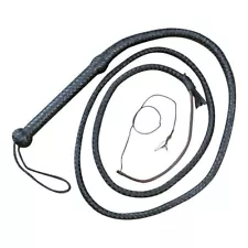 Indiana jones Bullwhip Genuine Black Leather 8 Feet Long 12 Plait Weaving whip