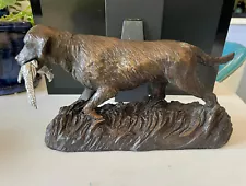 Labrador Retriever Bird Hunting Dog Bronze Sculpture Chesapeake Reproduction GC