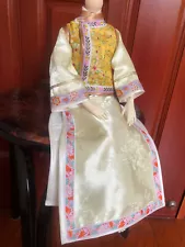 1/6 1/4 1/3 BJD Doll Jacquard Floral Dress Qing Dynasty Costume Long Cheongsam