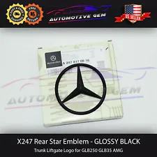 X247 GLB35 AMG Trunk Star Emblem GLOSS BLACK Rear Logo Badge Mercedes GLB250 (For: Mercedes-Benz GLB35 AMG)
