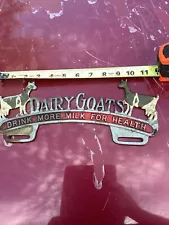 Vintage Dairy Goat Dairy Drink More Milk For Health License Plate Topper Frame