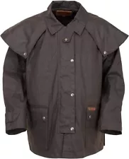 Outback Trading Company Men's Oilskin Short Duster Coat, Brown, Large