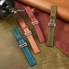 Vintage Cow Leather Watch Strap 20mm 22mm Bracelet for Hermes Vegetable Tanning