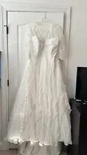 Plus Size 24 Wedding Dress Removable Sleeves Chiffon