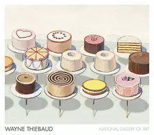 Cakes, 1963 by Wayne Thiebaud Art Print Food Bakery Pastry Museum Poster 32x28