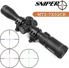 MT2-7X32CB Crossbow Scope R/G/B Illuminated Rifle Scope W/ ring for Picatinny