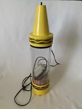 Vintage 1990 -21” Yellow Crayola Crayon Acrylic Aquarium Fish Tank