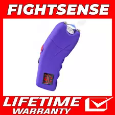 Stun Gun for Self Defense with Alarm Bright Led Flashlight Maximum Power Purple