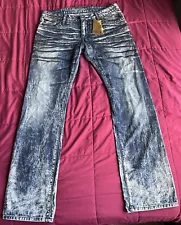 Men’s 34x33- Vintage USA Robin’s Jean Long Flap Distressed Jeans NWT