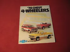 1978 Chevy 4x4 Blazer Pickup Truck Sales Brochure Booklet Catalog Old Original