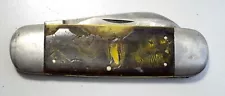 Camillus 2 Blade Folding Elephant Toe Sunfish Knife DAMAGED Waterfall SCALES Vtg