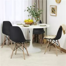 Modern Dining Chairs Kitchen Bedroom Living Room Chairs Wood Plastic Chairs 4pcs