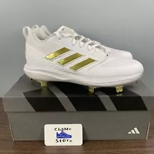 Adidas Icon 8 Baseball Cleats White Gold Shoes IG7095 Size 12