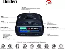 Uniden R3 EXTREME LONG RANGE Laser/Radar Detector Built-in GPS w/ Mute Memory