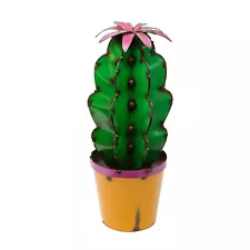 Rustic Arrow Metal Cactus in Pot with Flower