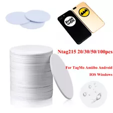 20-100 Pcs LOT NTAG215 Blank NFC Cards Tag TagMo Amiibo Waterproof RFID Chips