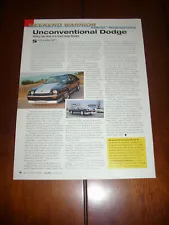 1985 SHELBY DODGE CHARGER 12.5 1/4 MILE ***ORIGINAL 2008 ARTICLE***