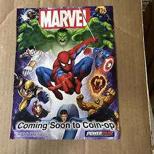 ORIGINAL ad 11- 8'' marvel Hulk Spider-Man Captain America ARCADE GAME Flyer