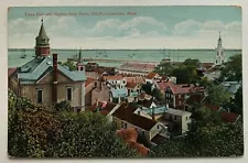 MA Postcard Cape Cod Provincetown Town Hall Harbor from Town Hill bird's eye