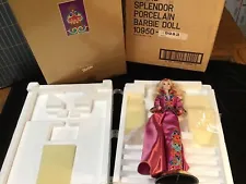 1993 Royal Splendor Porcelain Barbie Doll - Original Shipping Box Missing 1 Shoe